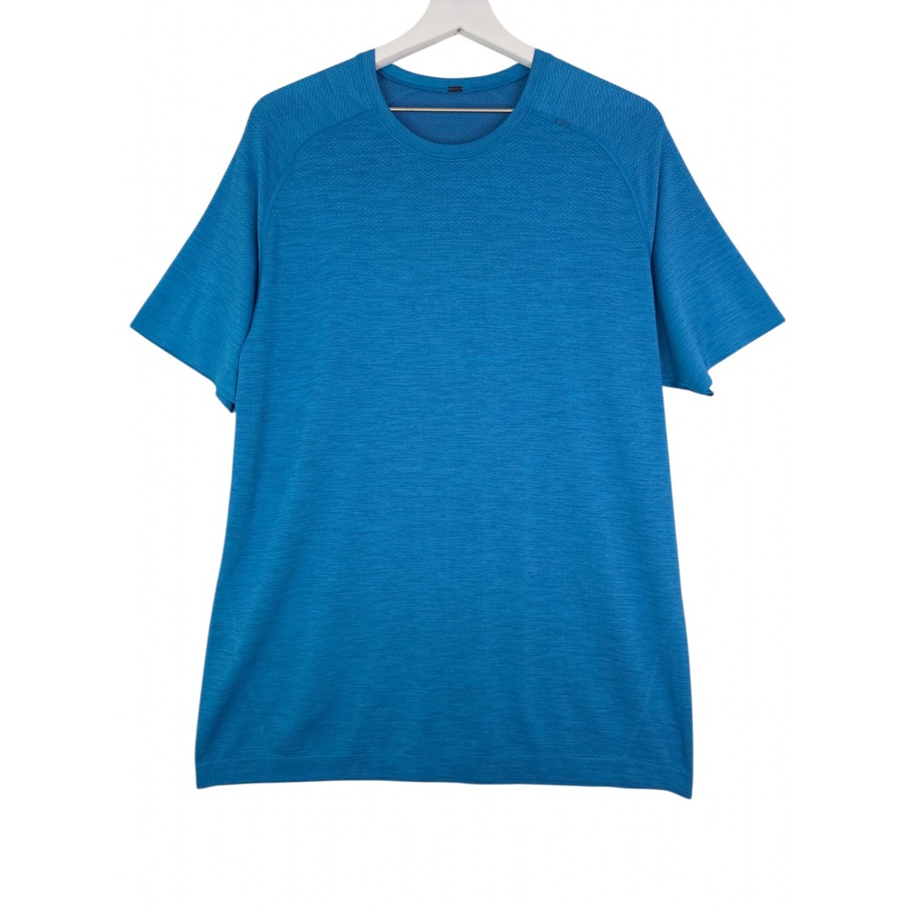Lululemon Metal Vent Tech Tee Shirt Men Large Blue Activewear